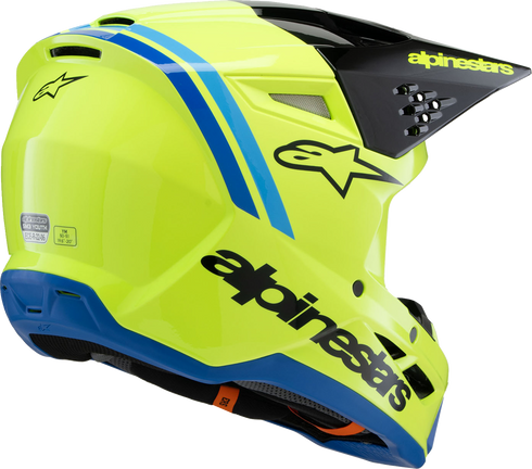 ALPINESTARS Youth SM3 Helmet - Radium - Gloss Yellow Fluo/Black/Blue - Medium 8301825-5017-YM