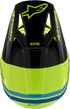 ALPINESTARS Youth SM3 Helmet - Radium - Gloss Yellow Fluo/Black/Blue - Medium 8301825-5017-YM