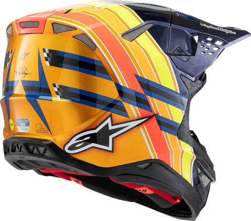 ALPINESTARS Supertech M10 Helmet - TLD Edition 25 - MIPS? - Gloss Dark Blue/Orange/Yellow/Fluo Red - XS 8300225-7156-XS