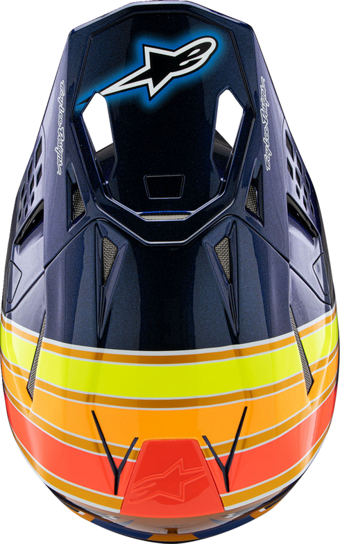 ALPINESTARS Supertech M10 Helmet - TLD Edition 25 - MIPS? - Gloss Dark Blue/Orange/Yellow/Fluo Red - Small 8300225-7156-S