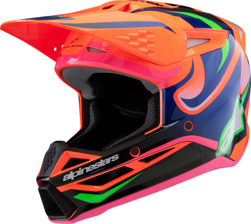 ALPINESTARS Youth SM3 Helmet - Deegan - Gloss Orange Fluo/Purple/Pink Fluo - Small 8301425-433-YS