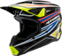ALPINESTARS Youth SM3 Helmet - Wurx - Gloss Black/Yellow Fluo/Blue/Red Medium 8302025-1574-YM