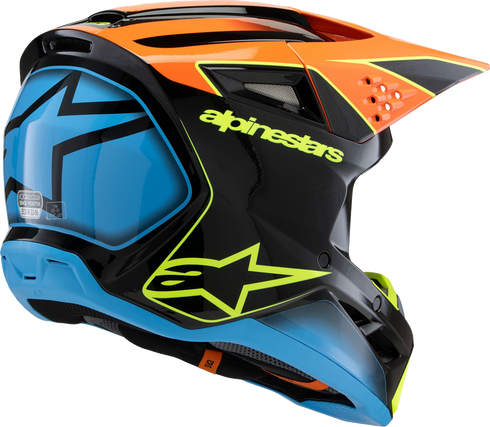 ALPINESTARS Youth SM3 Helmet - Fray - Gloss Black/Orange/Yellow Fluo - Medium 8301625-1455-YM