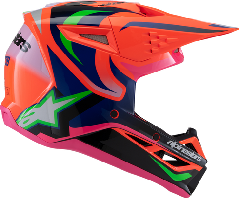ALPINESTARS Youth SM3 Helmet - Deegan - Gloss Orange Fluo/Purple/Pink Fluo - Medium 8301425-433-YM