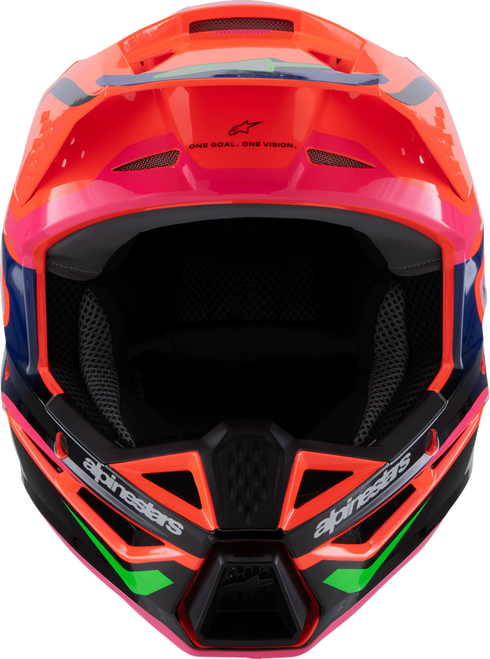 ALPINESTARS Youth SM3 Helmet - Deegan - Gloss Orange Fluo/Purple/Pink Fluo - Medium 8301425-433-YM