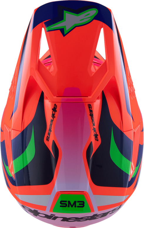 ALPINESTARS Youth SM3 Helmet - Deegan - Gloss Orange Fluo/Purple/Pink Fluo - Medium 8301425-433-YM