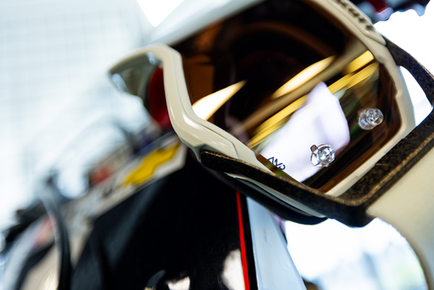 SCOTT Prospect Pro Circuit Amplifier Goggle - Beige/White/Brown - Gold Chrome Works Lens 423514-1074324