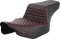 SADDLEMEN Step-Up Seat - Extended Reach - Front Honeycomb - Red Stitch - FL '23-'24 823-07-17804