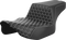 SADDLEMEN Step-Up Seat - Extended Reach - Front Honeycomb - White Stitch - FL '23-'24 823-07-17806