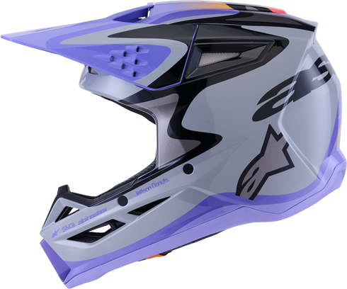 ALPINESTARS Jettson Sm3 Helmet Gry/Purp/Blk Glossy Xs - 482-00194XS