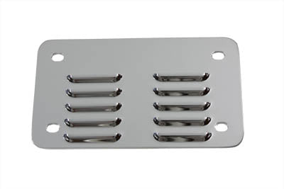 V-Twin License Plate Backing Plate Louvered Style Chrome - 42-0031
