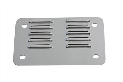 V-Twin License Plate Backing Plate Louvered Style Chrome - 42-0031