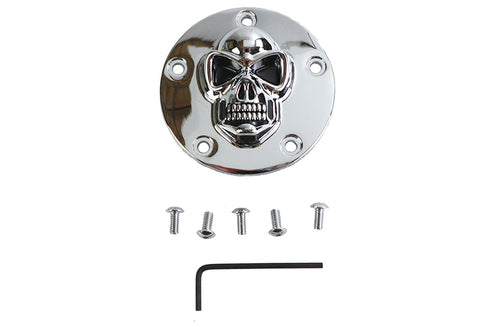 V-Twin Skull Face Ignition System Cover 5-Hole Chrome - 42-0075