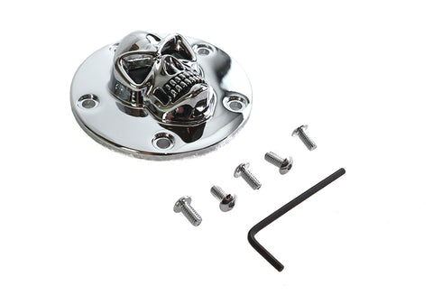 V-Twin Skull Face Ignition System Cover 5-Hole Chrome - 42-0075