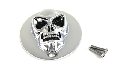 V-Twin Skull Design Ignition System Cover Chrome - 42-0084