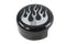 V-Twin Round Horn Cover Black with Chrome Flame - 42-0168