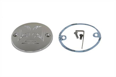 V-Twin Red Baron Cross Ignition System Cover 2-Hole Chrome - 42-0177
