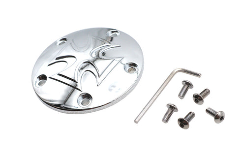 V-Twin Red Baron Cross Ignition System Cover 5-Hole Chrome - 42-0178