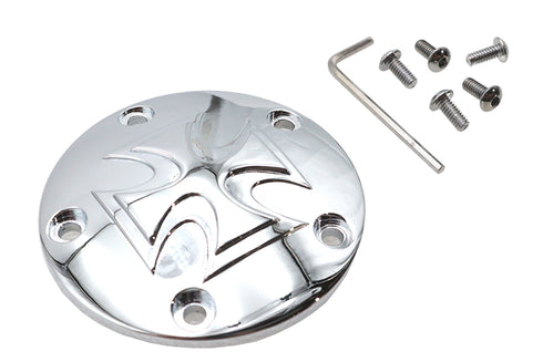 V-Twin Red Baron Cross Ignition System Cover 5-Hole Chrome - 42-0178