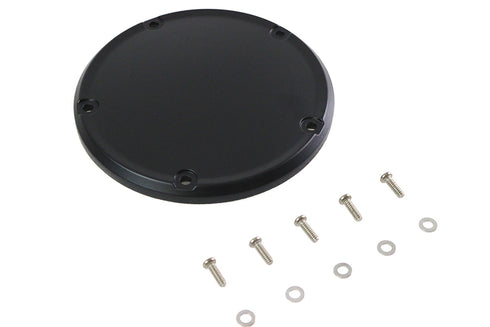 V-Twin M8 Flat Black 5-Hole Smooth Derby Cover - 42-0231