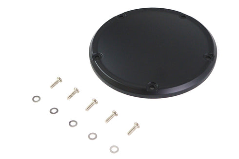 V-Twin M8 Flat Black 5-Hole Smooth Derby Cover - 42-0231