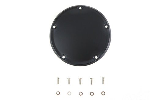 V-Twin M8 Flat Black 5-Hole Smooth Derby Cover - 42-0231