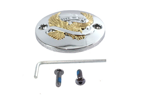 V-Twin M8 Ignition System Cover Eagle Gold - 42-0243