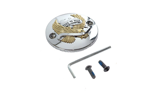 V-Twin M8 Ignition System Cover Eagle Gold - 42-0243