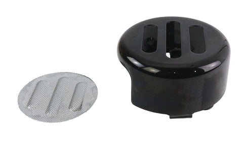 V-Twin 3 Slot Round Horn Cover Black - 42-0247