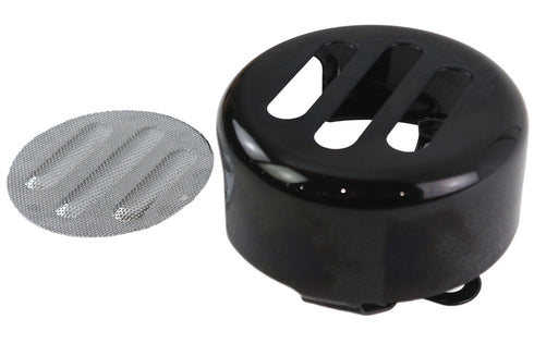 V-Twin 3 Slot Round Horn Cover Black - 42-0247