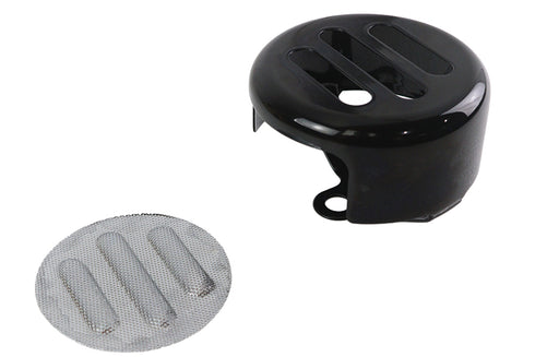 V-Twin 3 Slot Round Horn Cover Black - 42-0247
