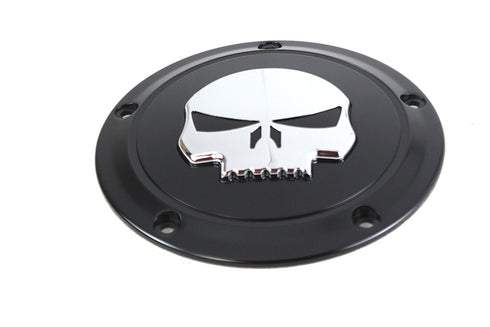 V-Twin Black 5 Hole Skull Derby Cover - 42-0264