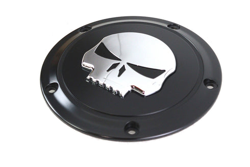 V-Twin Black 5 Hole Skull Derby Cover - 42-0264