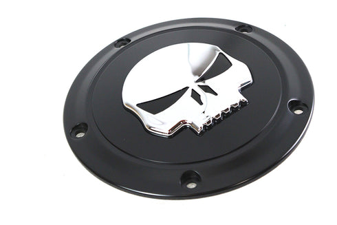 V-Twin Black 5 Hole Skull Derby Cover - 42-0264