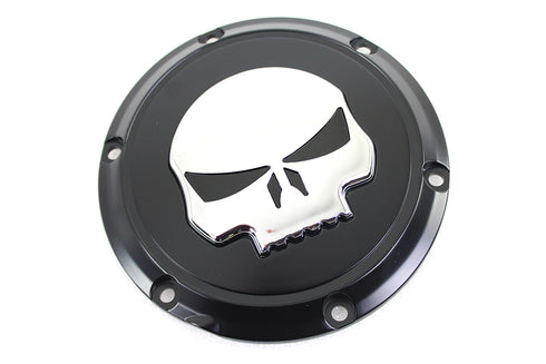 V-Twin Black 6 Hole Skull Derby Cover - 42-0266
