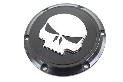V-Twin Black 6 Hole Skull Derby Cover - 42-0266