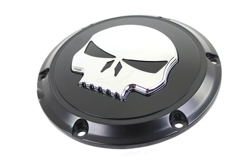 V-Twin Black 6 Hole Skull Derby Cover - 42-0266
