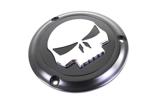 V-Twin Black 3 Hole Skull Derby Cover - 42-0268