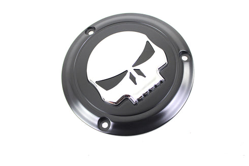 V-Twin Black 3 Hole Skull Derby Cover - 42-0268