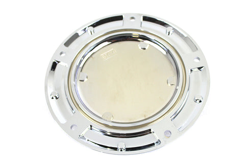 V-Twin Chrome 5 Hole Skull Derby Cover - 42-0269