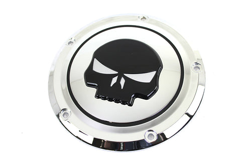 V-Twin Chrome 5 Hole Skull Derby Cover - 42-0269
