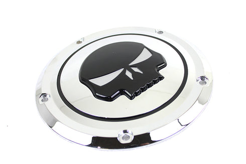 V-Twin Chrome 5 Hole Skull Derby Cover - 42-0269