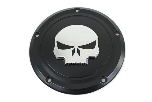 V-Twin Black 5 Hole Skull Derby Cover - 42-0270