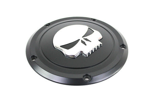 V-Twin Black 5 Hole Skull Derby Cover - 42-0270