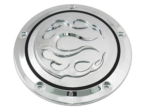V-Twin Chrome 5-Hole Flame Derby Cover - 42-0466