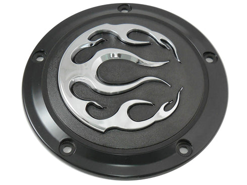 V-Twin Black 5-Hole Flame Derby Cover - 42-0467
