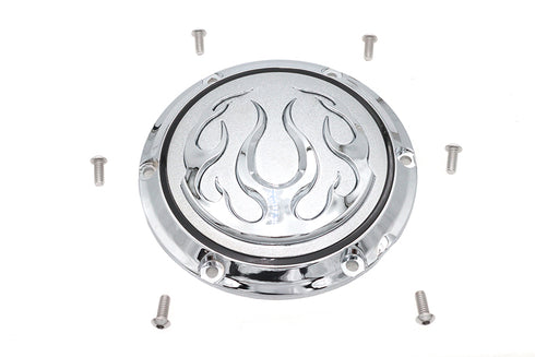V-Twin Chrome 6-Hole Flame Derby Cover - 42-0468