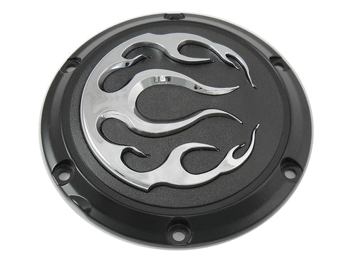 V-Twin Black 6-Hole Flame Derby Cover - 42-0469