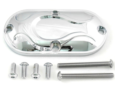 V-Twin Chrome Inspection Cover with Chrome Flame - 42-0476