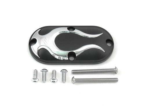 V-Twin Black Inspection Cover with Chrome Flame - 42-0477